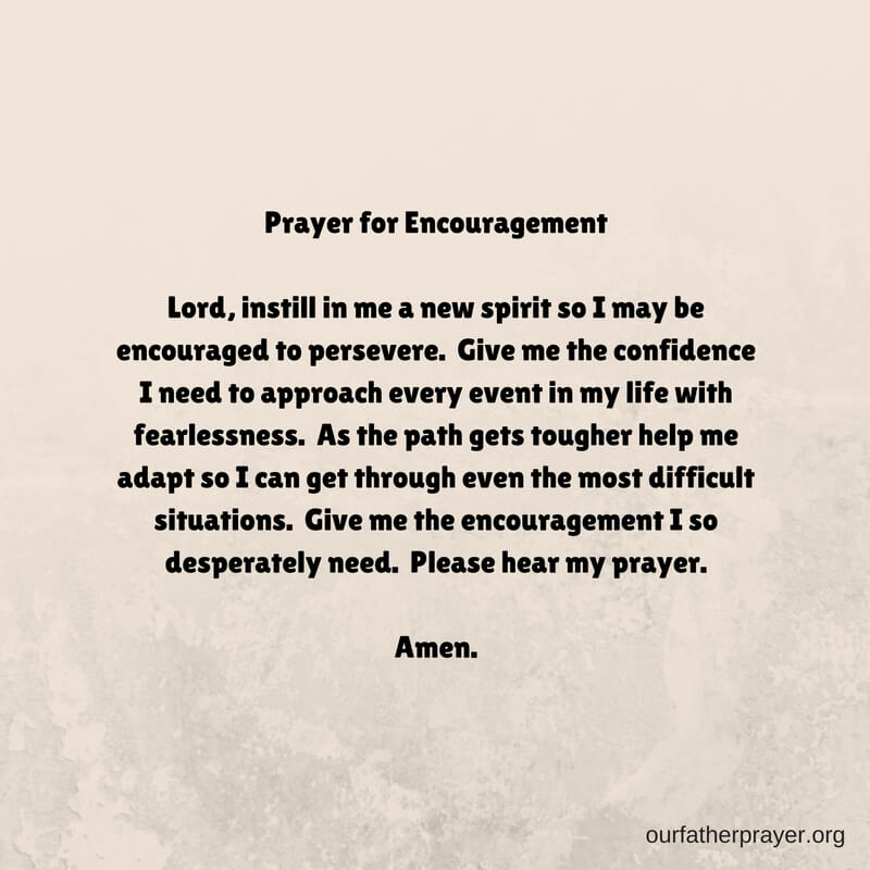 A short prayer for encouragement