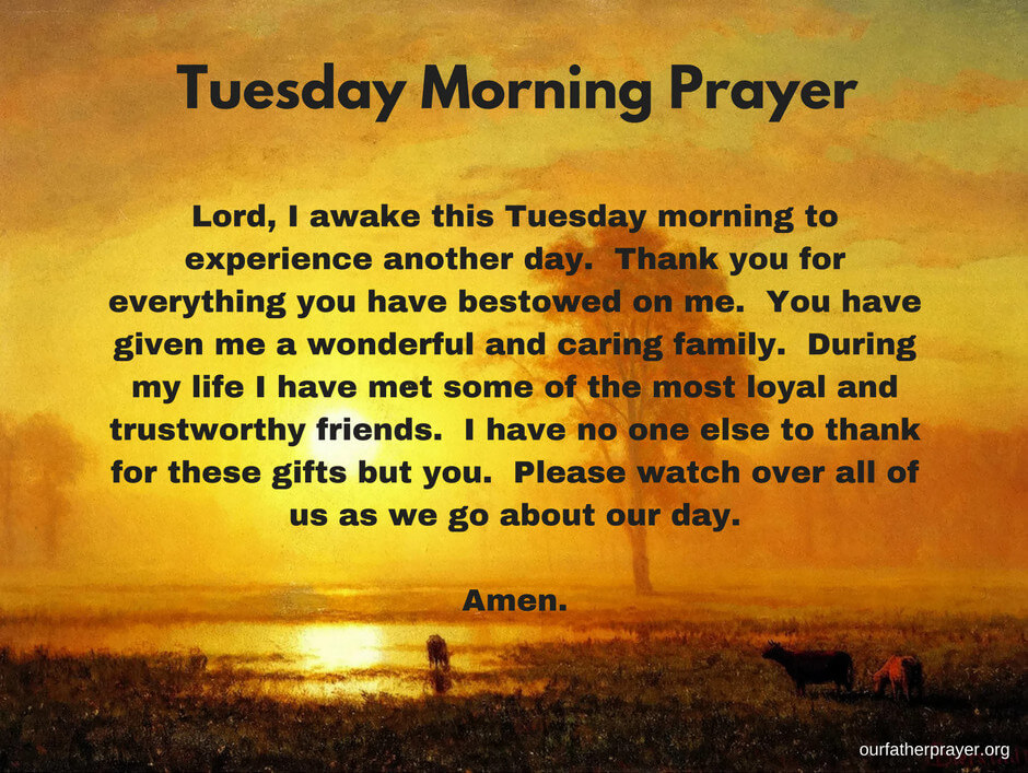 Tuesday Morning Prayer ⋆ Our Father Prayer - Christians United in Faith