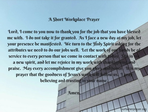 A Short Workplace Prayer ⋆ Our Father Prayer - Christians United in Faith