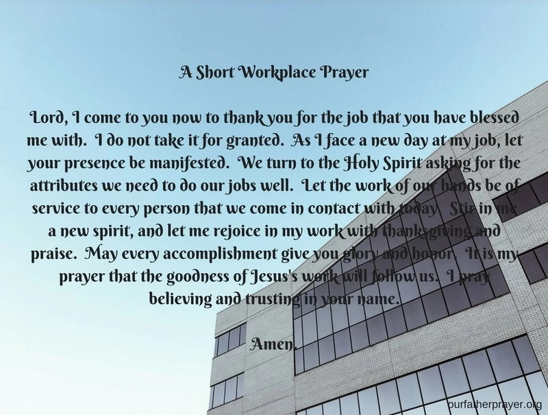 Prayers for the workplace