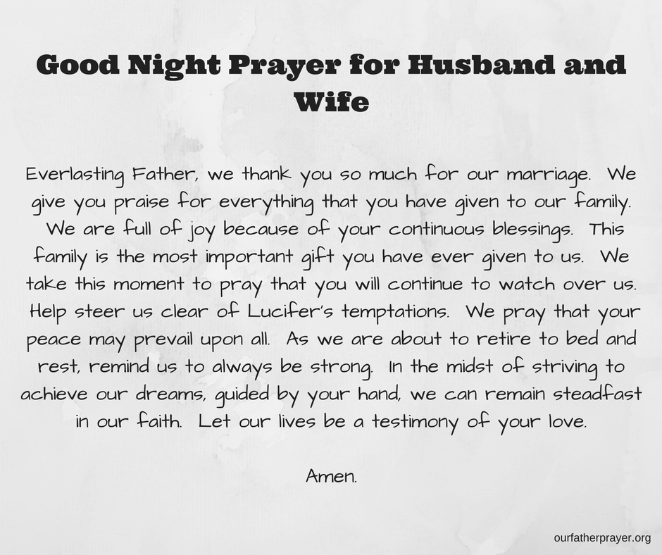 Good Night Prayer for Husband and Wife