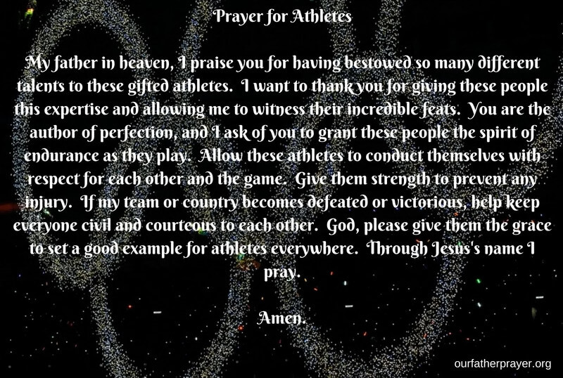 Prayers for athletes