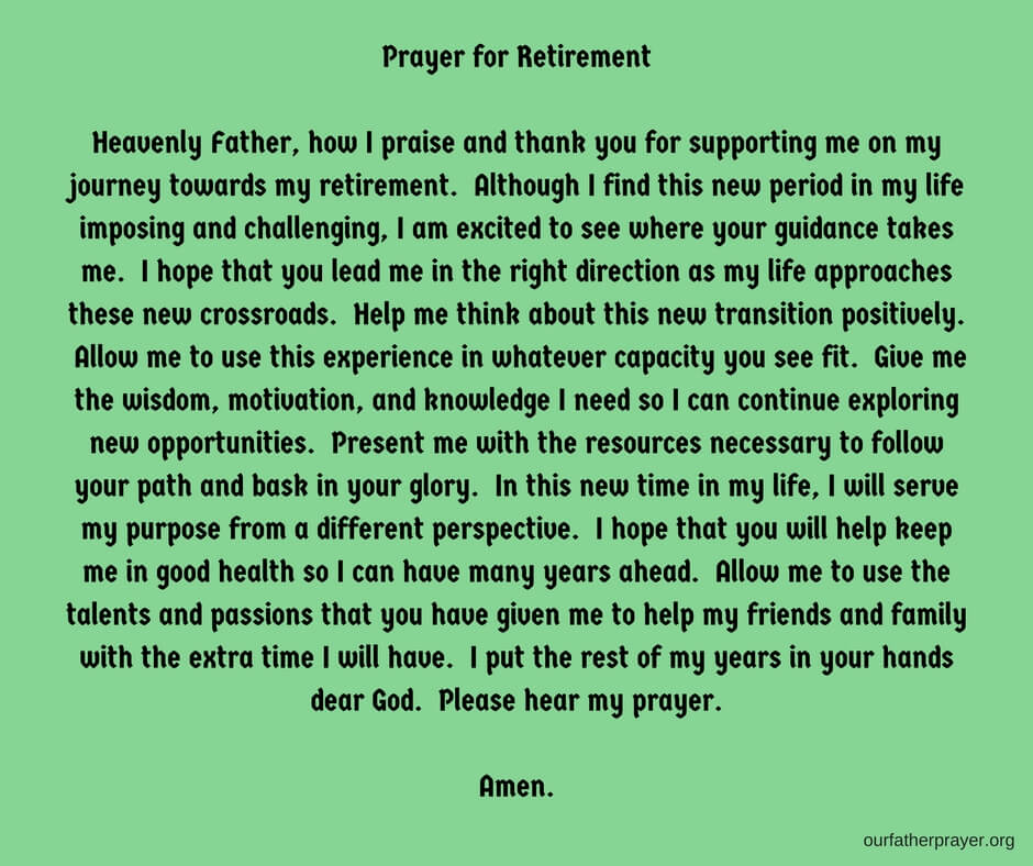 prayer for retirement
