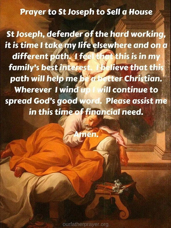 prayer to st joseph to sell a house