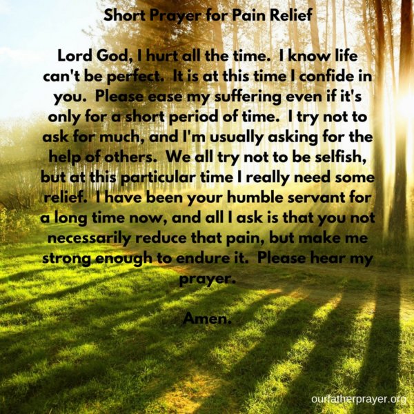 Prayer for Pain Relief ⋆ Our Father Prayer - Christians United in Faith