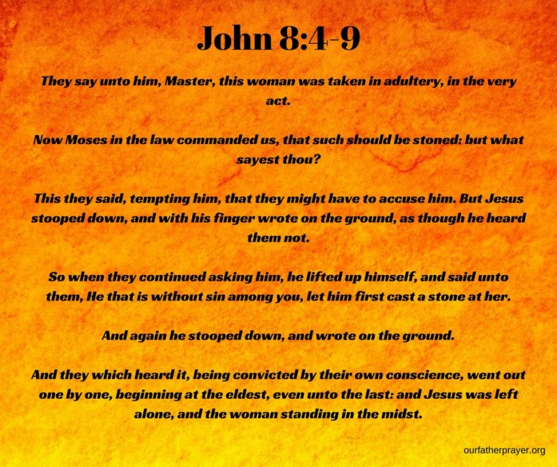 Bible Verses on Adultery John 8 4-9 ⋆ Our Father Prayer - Christians ...